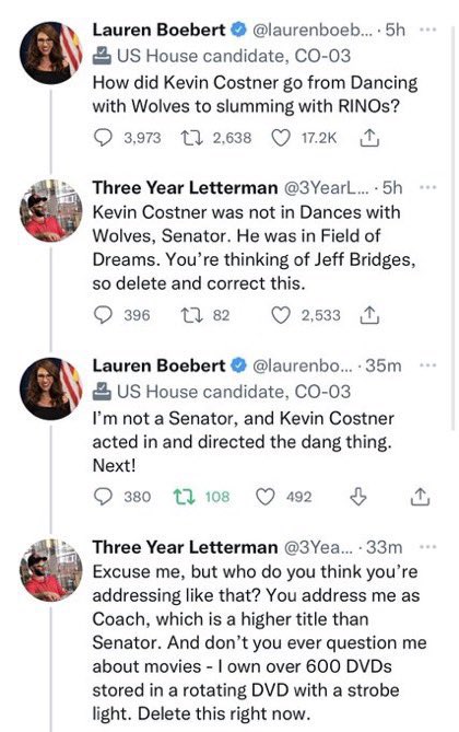 3YearLetterman's tweet image. Senator Lauren Boebert: A Tragedy in Three Parts