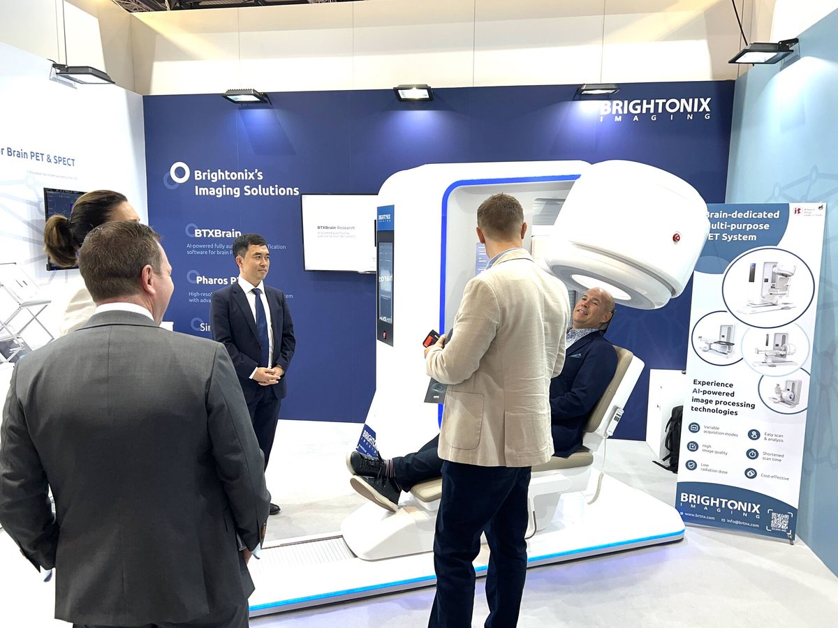 Wonderful_Sci's tweet photo. Join Brightonix at booth #409, hall X4 of #EANM2023 in Vienna! Explore the latest in medical imaging with Pharos Clinical PET scanner and BTXBrain AI solutions. Experience the future of healthcare with Brightonix #MedicalInnovation #HealthcareTech #brainPET #dementia #brightonix https://t.co/J5Mt45lul2