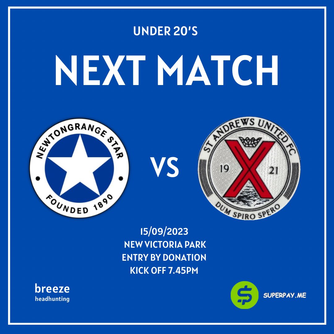 This Friday we welcome St Andrews United u20’s to NVP in the Scottish Youth Cup! ⭐️

We are hoping you can come along and support the boys in this huge match!