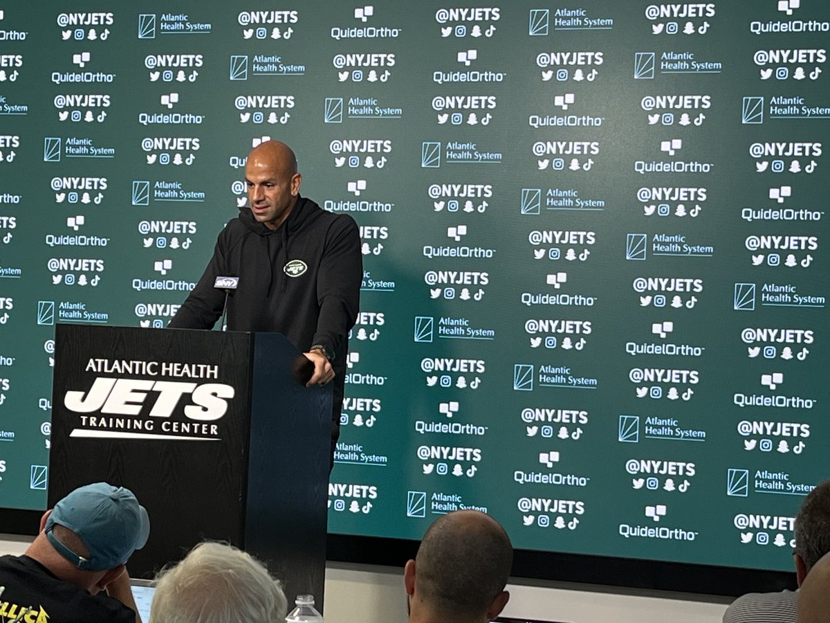 Jets coach talks to reporters about the teams preparation for the game against Dallas.  He is confident in Zach Wilson as the team moves forward after losing Aaron Rodgers for the rest of the season.