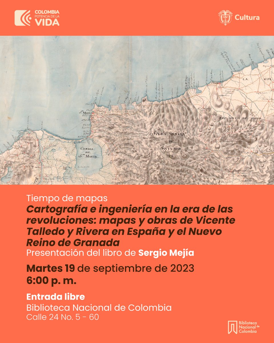 BibliotecaNalCo's tweet photo. 🗺 ¡La programación de #TiempoDeMapas, nuestro ciclo de cartografía, continúa en la #BibliotecaNacional!
🧵 https://t.co/4LQe9hkPYj