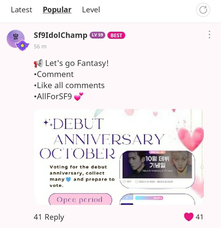 SF9_Idolchamp's tweet photo. π’ Fantasy, we have anniversary voting in IC.
Please join our dynamic to get π extras!
It is important to have a good reserve to take care of the β€.
We're in the collection stage, let's vote on the last day!
Please, RT
#ALLFORSF9 #SF9 #μμ€μνλμΈ @SF9official https://t.co/ulAobZEzqm