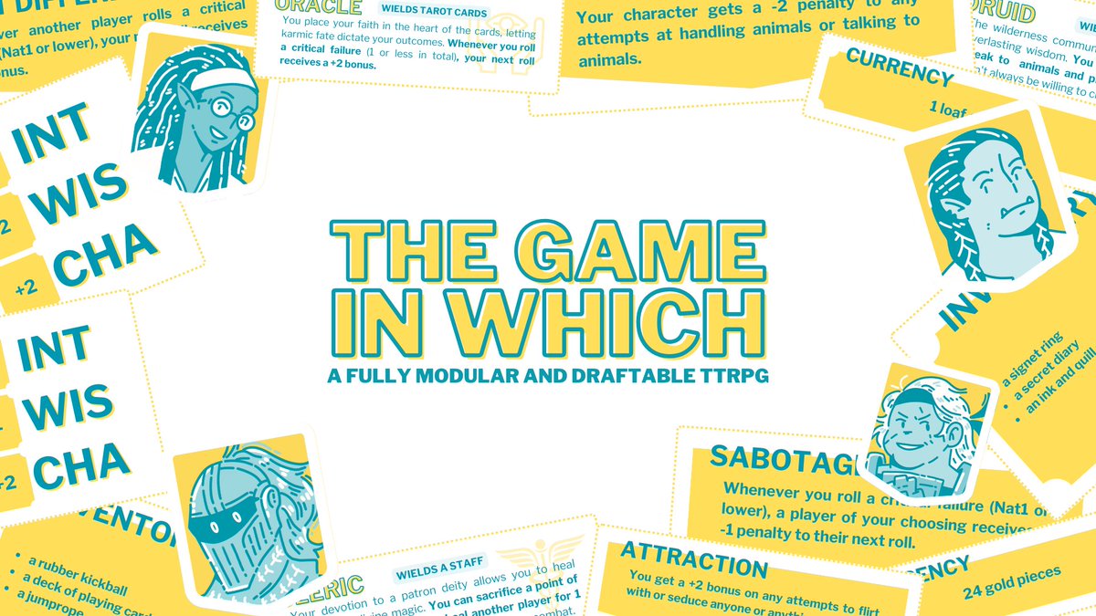 shenyun5000's tweet image. my new game is out today!

the fully modular design makes creating characters and jumping right into a campaign an absolute breeze! draft your character sheet alongside your friends! swap and trade modules throughout the game!

download here!
shenyun.itch.io/the-game-in-wh…
✨🖨️✂️🔀✨