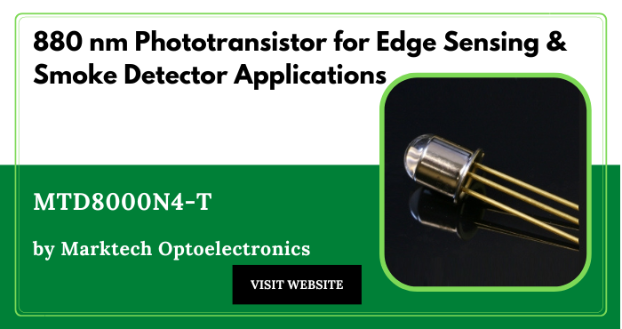 gophotonics's tweet image. The MTD8000N4-T from Marktech Optoelectronics is a Phototransistor that has a peak wavelength of 880 nm.

Click here to Download the Datasheet ow.ly/m1bB50PKVXs

@marktechleds #phototransistor #spectral #sensitivity #edge #FEATURED #products #photonics #INDUSTRY #Insights