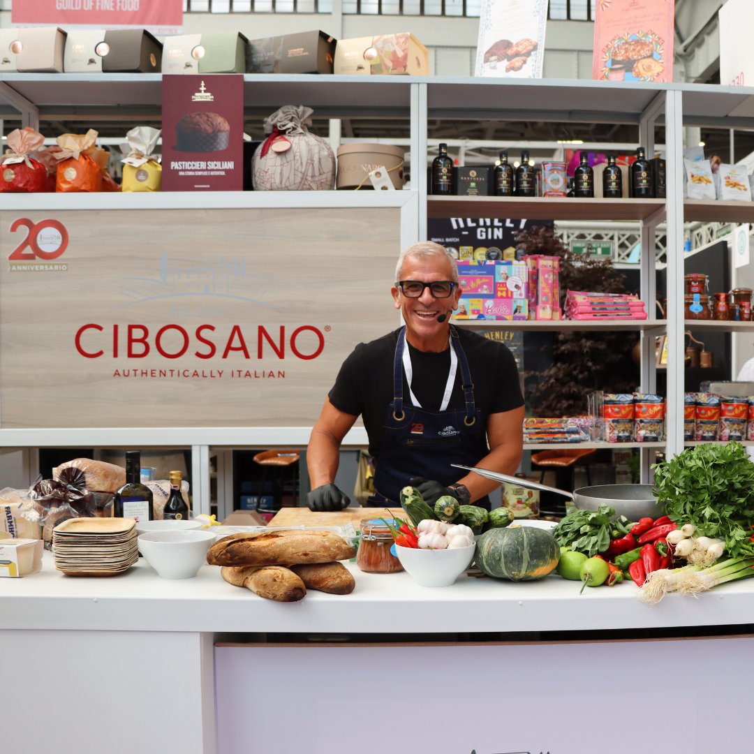 cibosanoltd's tweet photo. Thank you all for visiting our stand at the Speciality &amp; Fine Food Fair on Monday and Tuesday! It was lovely to meet you all! 
Special thanks to our amazing guest Chef Max Mariola, and our suppliers! We had a fantastic time celebrating 20 years of Cibosano! See you next year! https://t.co/h5lL6tA4ET