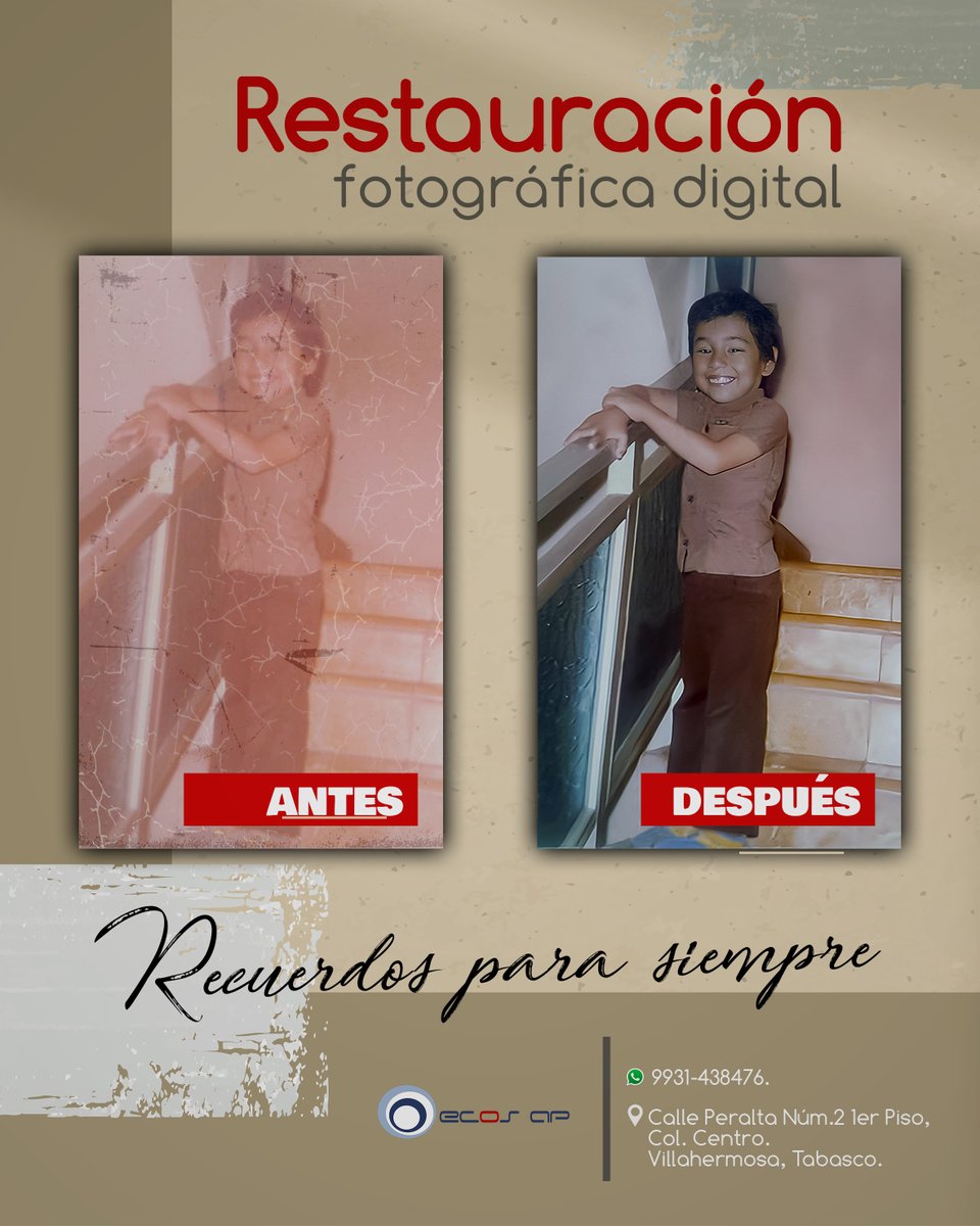 ECOSAP's tweet image. Nuestros mejores recuerdos deben perdurar por siempre.
RESTAURACIÓN FOTOGRÁFICA DIGITAL.
Solicita y agenda tu servicio.
Ecos AP  9931438476