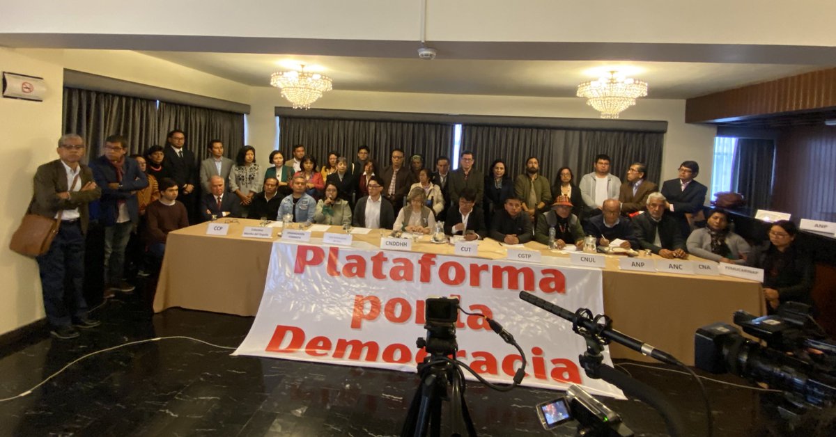 Sofía Carrillo Zegarra (@sofiacarrilloz) on Twitter photo En conferencia de prensa "Plataforma por la Democracia" anuncia movilización para el sàbado 16 de septiembre. Concentración en el Campo de Marte (Lima) a las 4.00 pm <a href="/cnddhh/">CNDDHH 🇵🇪 #NiUnMuertoMás</a> <a href="/Aprodeh/">Asociación Pro Derechos Humanos - APRODEH</a> <a href="/promsex/">#NoNosCallarán</a> <a href="/CMPFloraTristan/">Flora Tristán 🇵🇪 #NoMásViolencia</a> <a href="/DemusPeru/">DEMUS</a> <a href="/ManuelaRamos/">Manuela Ramos #JuntasSinMiedo</a> <a href="/cgt_peru/">CGTP PERU</a> <a href="/ANP_periodistas/">ANP Perú</a> <a href="/Lastejedoras_pe/">Las Tejedoras</a> En conferencia de prensa "Plataforma por la Democracia" anuncia movilización para el sàbado 16 de septiembre. Concentración en el Campo de Marte (Lima) a las 4.00 pm <a href="/cnddhh/">CNDDHH 🇵🇪 #NiUnMuertoMás</a> <a href="/Aprodeh/">Asociación Pro Derechos Humanos - APRODEH</a> <a href="/promsex/">#NoNosCallarán</a> <a href="/CMPFloraTristan/">Flora Tristán 🇵🇪 #NoMásViolencia</a> <a href="/DemusPeru/">DEMUS</a> <a href="/ManuelaRamos/">Manuela Ramos #JuntasSinMiedo</a> <a href="/cgt_peru/">CGTP PERU</a> <a href="/ANP_periodistas/">ANP Perú</a> <a href="/Lastejedoras_pe/">Las Tejedoras</a>