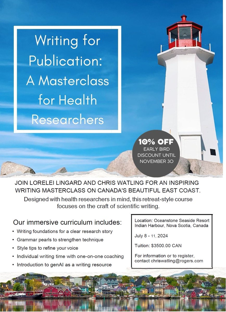 Registration now open for our in-person 2024 Writing Masterclass! Escape to a seaside resort, devote time to the craft, receive expert 1-on-1 coaching, and be inspired by other writers. Best gift you can give yourself this academic year! DM/email for info @ChrisWatling3 #acwri