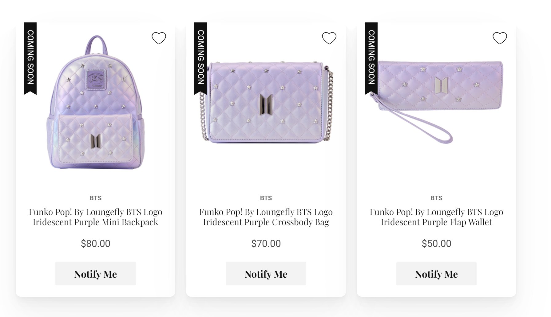 【注目コラボ】Loungefly Funko Pop BTS Logo Funko Pop! By Loungefly BTS Logo Iridescent Purple Mini Backpack