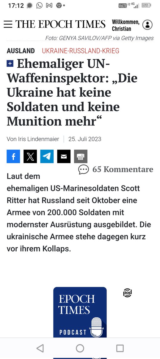 Logicallies's tweet photo. @KarnerStrateg Mittlerweile müsste die Ukraine bei allen Vorstößen bald in Kamtschatka angekommen sein.. der ehemalige UN Waffeninspektor Scott Ritter hat etliche Seiten zum Zustand der Truppen veröffentlicht welche die ukrainische Seite als schlichtweg verheerend darstellt https://t.co/wy7vMXPIY3