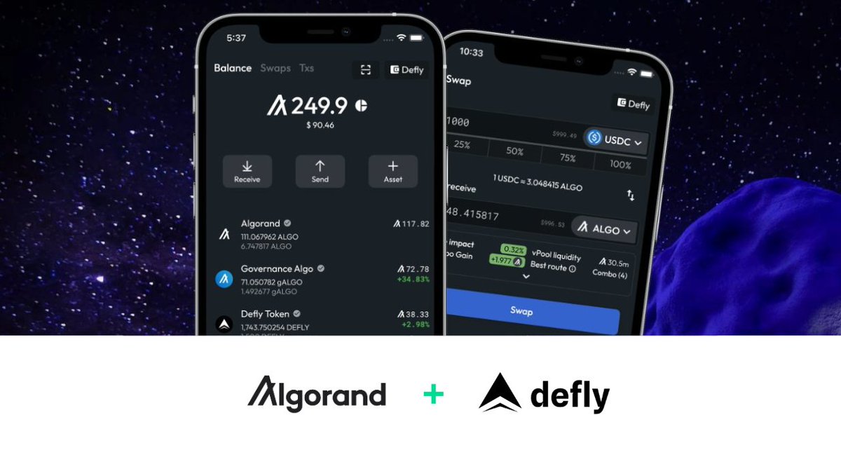 The @Algorand ecosystem is at its strongest when we have a diversity of  wallets 💪 Algorand Ventures is excited to announce its investment into  @deflyapp, so that it can continue to grow