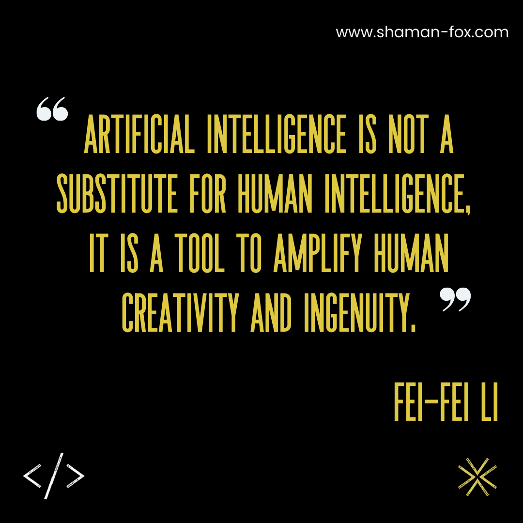 ShamanFoxDev's tweet photo. AI isn't here to replace us but to enhance what makes us human.

It frees us from repetitive tasks, provides insights from data, and inspires us to push boundaries.  
Do you agree?

#ai #artificialintelligence #quotes #softwareengineer #machinelearning https://t.co/w4A0Lj1fyD