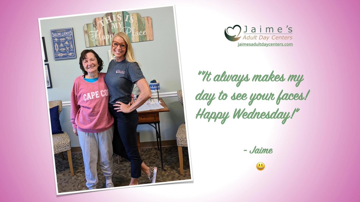 It's already Wednesday? Happy faces make the week fly by! Happy Wednesday to all! 
Lutz, Florida #seniorcare #memorycare