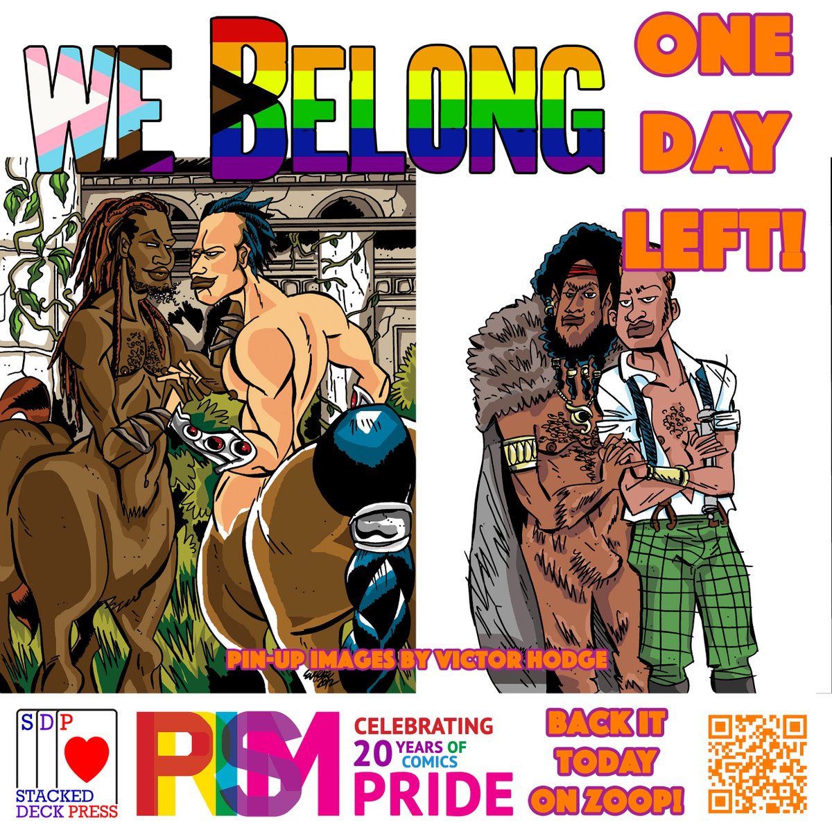 ONE MORE DAY! We Belong is an all-#Black, all-#LGBTQ+ sci-fi and fantasy comics anthology! It features the work of over 20 comics creators including Victor Hodge! We still need your help to make our goal! Back it on @WeAreZoop today! zoop.gg/c/webelong