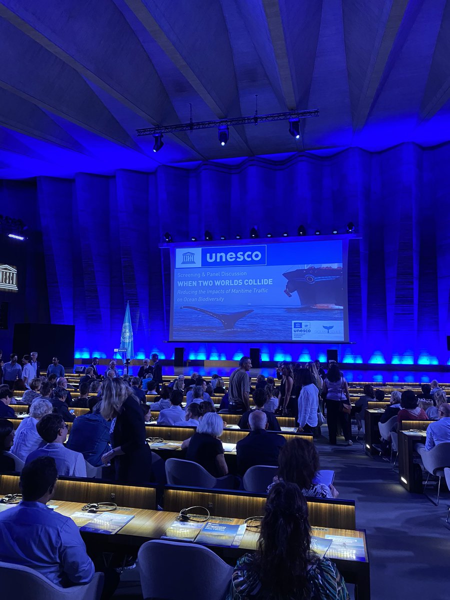 Très heureuse d’être au siège de l’<a href="/UNESCO/">UNESCO 🏛️ #Education #Sciences #Culture 🇺🇳</a> à Paris ce soir pour la projection du documentaire « Collision » traitant de l’importante problématique des collisions entre les navires et les cétacés ! 🚢 🐋