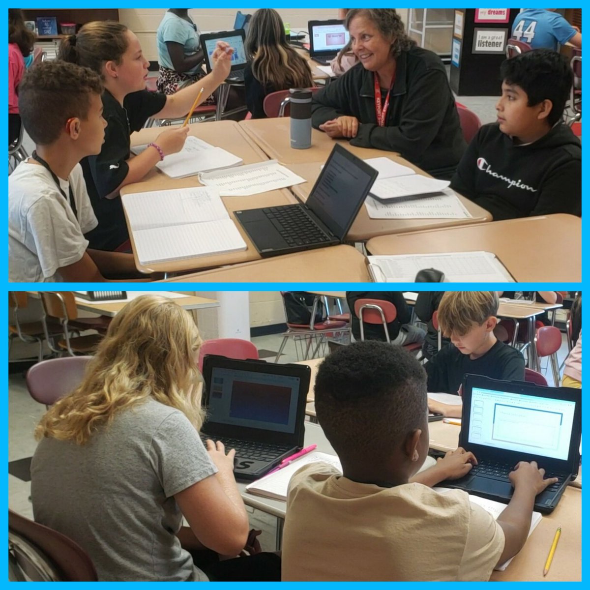 Creating an All About Me Google Slides presentation. #6thGradeELA #KCS <a href="/Mwackokpsd/">Michele Wackowski</a>