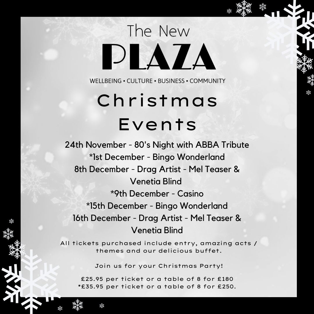 Can you believe it's only 14 weeks until Christmas Day? Have you got all of your festive parties arranged yet? 
If not, have a look at what we've got!

Tickets are available to buy per seat or per table.  

Please contact our reception team for purchase.