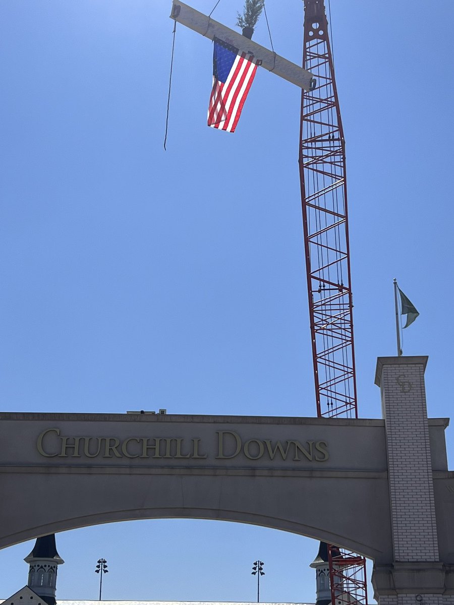 Beautiful morning <a href="/ChurchillDowns/">Churchill Downs</a> for the Paddock Topping Off ceremony. I love what this place means for Louisville and Kentucky! Can’t wait to see it completed!