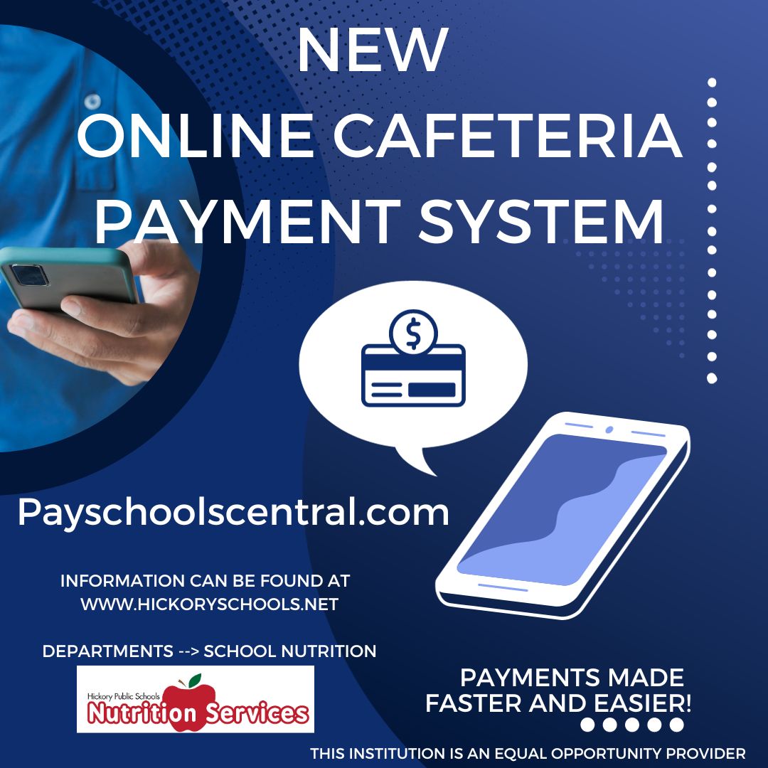 🍎🥪 Hickory Public Schools is thrilled to offer FREE breakfast and lunch meals for our students throughout the 23-24 school year. 📚✨

Parents, if you'd like to provide "extras" for your student, you can easily add money to their account at payschoolscentral.com