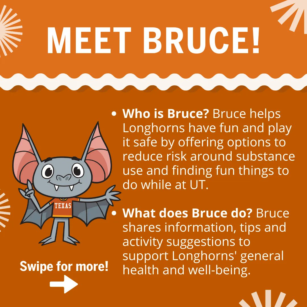UTBruceTheBat's tweet photo. Meet Bruce! Follow Bruce to get information about playing it safe while having fun and to stay up to date on events! https://t.co/aqpxg40YBD