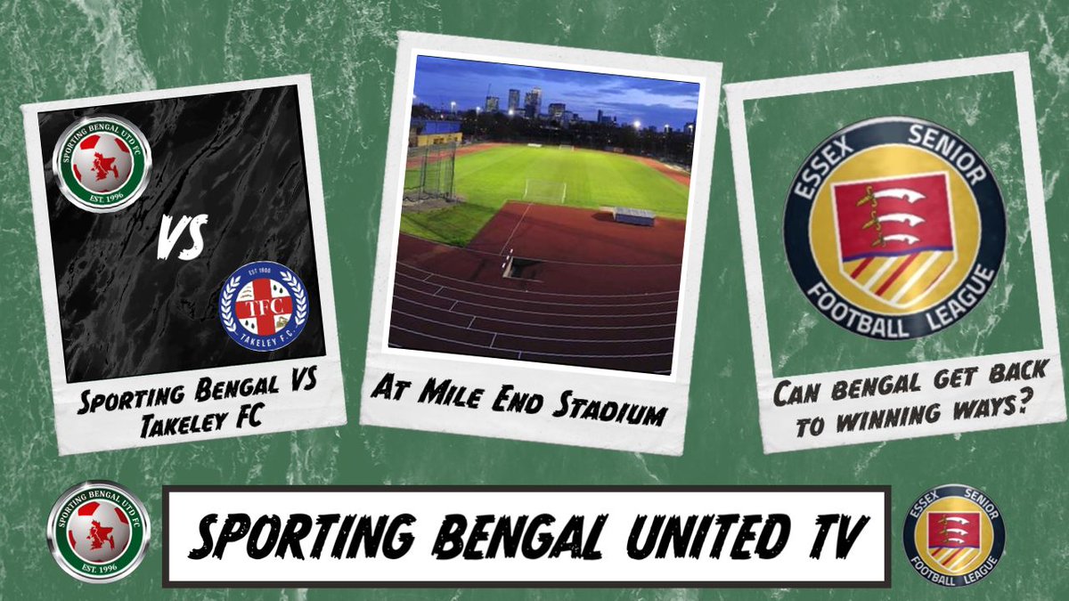 WE ARE LIVE! 
<a href="/SportingBengal/">Sporting Bengal Utd FC</a> Vs <a href="/takeley_fc/">Takeley_FC</a> Match Preview! We are joined by Sporting Bengal midfielder @DamzoDaGreat as we discuss tonights big game at Mile End Stadium! 

Please like, share, comment and subscribe! 

#EssexSeniorLeague #Football #NonFootball