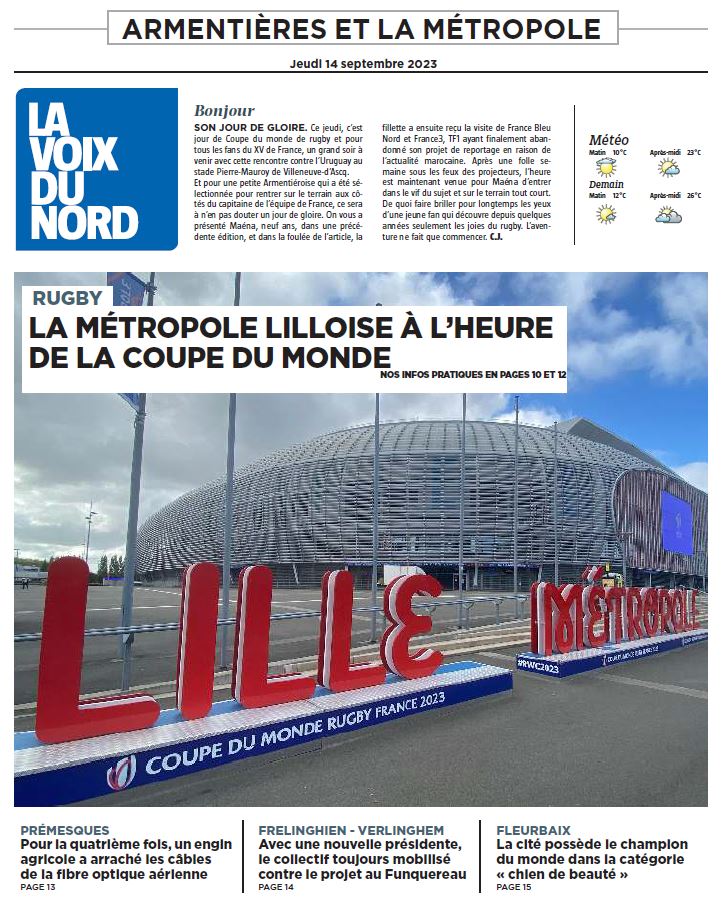 Bonjour, voici la une de votre édition. Bonne journée.
Plus d’infos => journal.lavoix.com