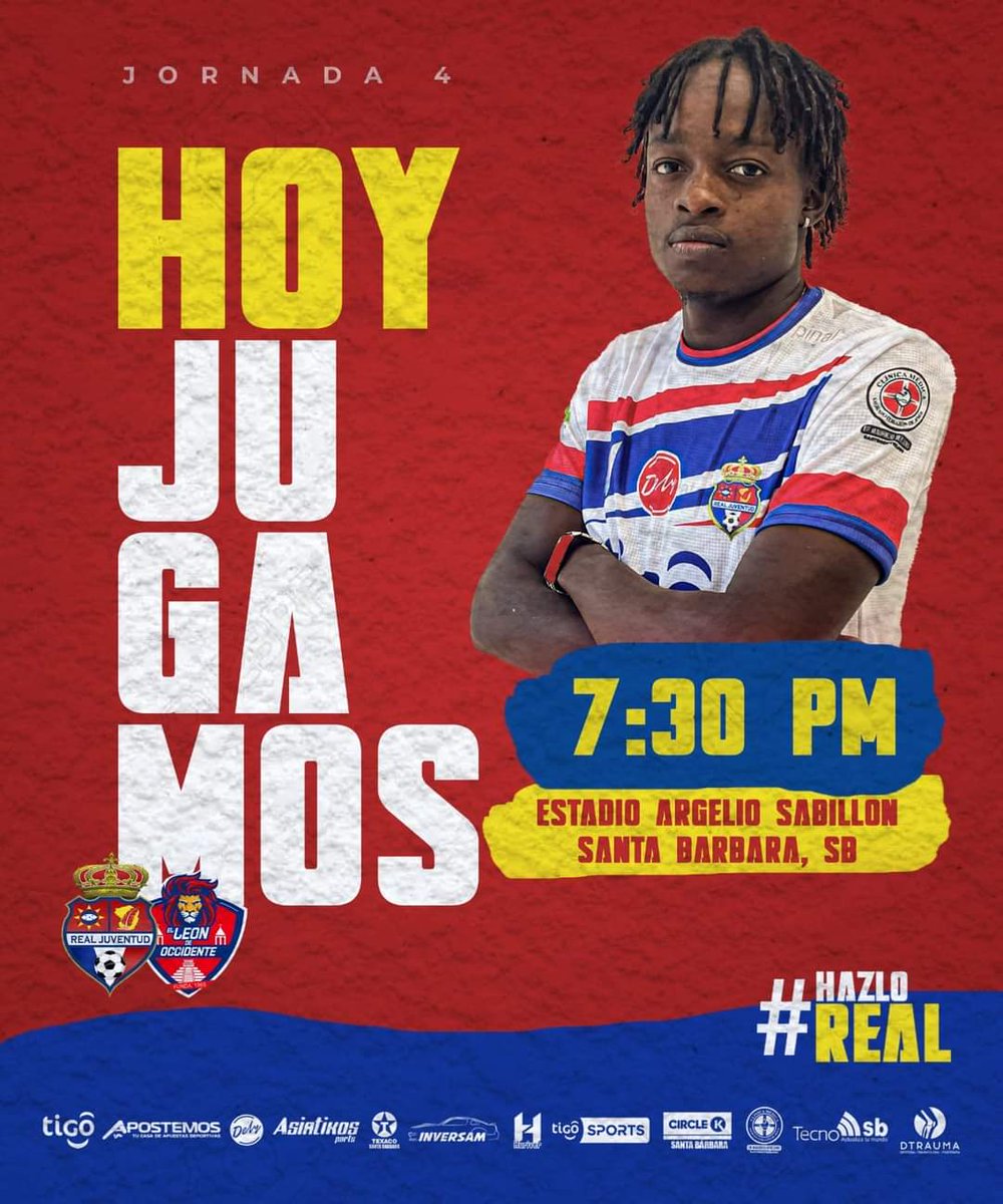 RealJuventud's tweet photo. ¡Hoy Jugamos!⚽🇳🇱
Real Juventud vs Olimpia Occidental.
🕟7:30 p.m.
🏟Estadio Argelio Sabillón.
📡Transmisión en vivo por Real TV.

#RealJuventud #SantaBárbara #VamosReal https://t.co/7oK5KdF8mr