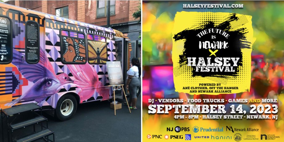 SEE YA TOMORROW, THURSDAY 9/14 at the Halsey Festival 4:00-7:00. Come on the #newarkstorybus, sit for a photo session with professional photographer Chrys Davis @dolo_foto and record your story about life in #newark #nj. We'll be at the end of the block at Halsey and Linden.