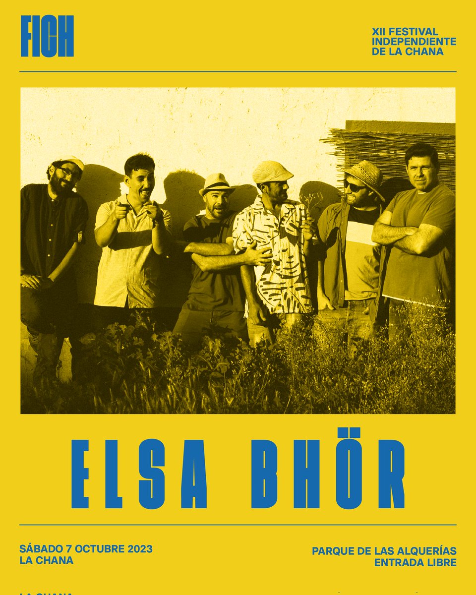 OctubreFICH's tweet photo. Qué ganas de ver a Elsa Bhör en el escenario del FICH en esta duodécima edición 💛💙

🗓️ sábado 7 de octubre

📍 Parque de las Alquerías (La Chana) Granada

⌚ de 11:00 a 00:00 

🎫 ENTRADA GRATUITA

#ElsaBhör #FICH #LaChana #LaChanaEsCultura #cultura #Granada #festival https://t.co/2tNhp1Ds0s