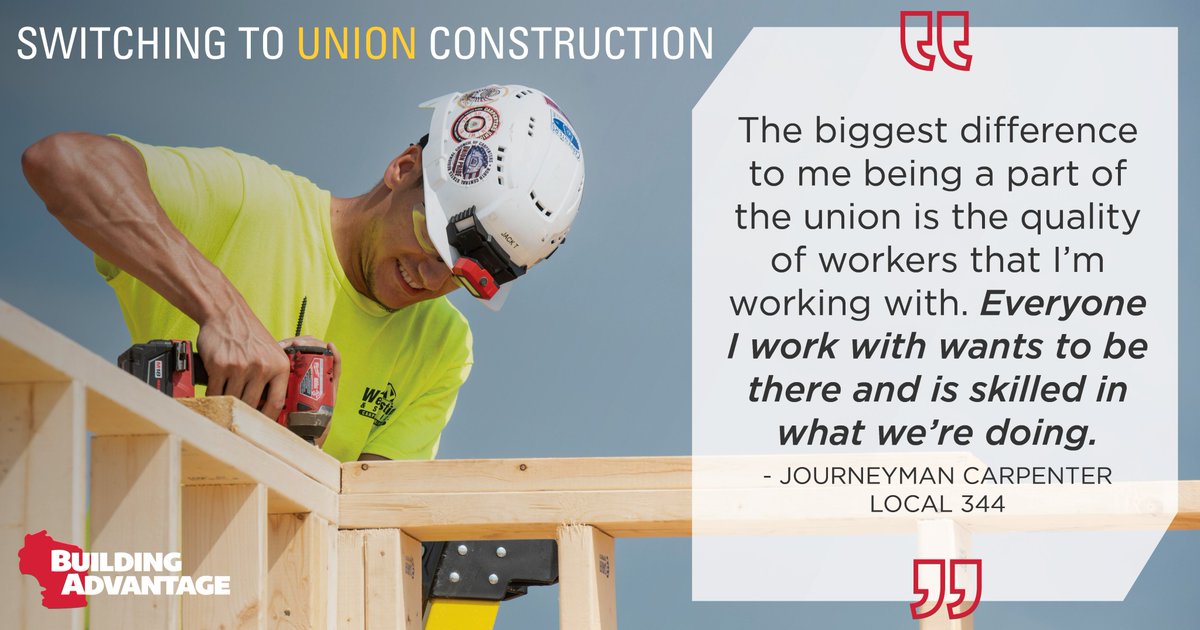 Switching to a #construction career with a local union means you're working with safe, educated tradespeople. If you're ready for higher wages, better benefits and recognition for quality work, check out our website to get started. buildingadvantage.org/becoming-a-uni…