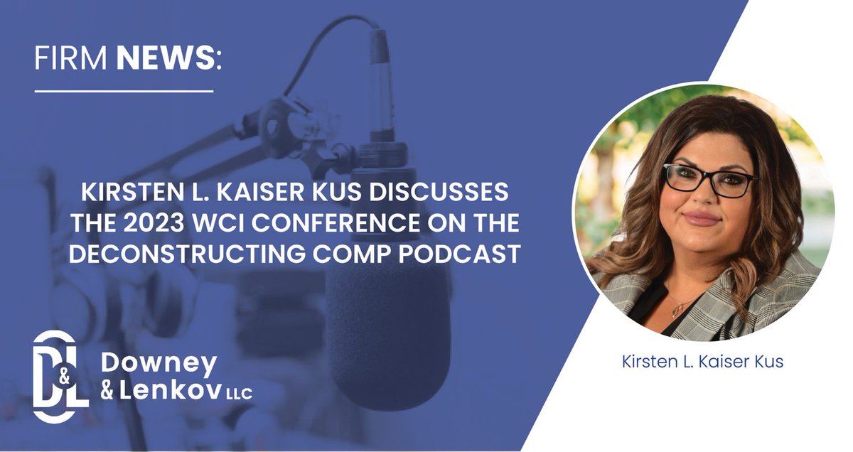 dl_firm's tweet photo. Capital Member Kirsten L. Kaiser Kus joins the Deconstructing Comp Podcast during the 2023 #WCDI Annual Conference. She provides insight about the conference and shares her philosophy on case handling.
To listen to the episode, please click here: https://t.co/WhovwIax2i https://t.co/68ye65xIHO