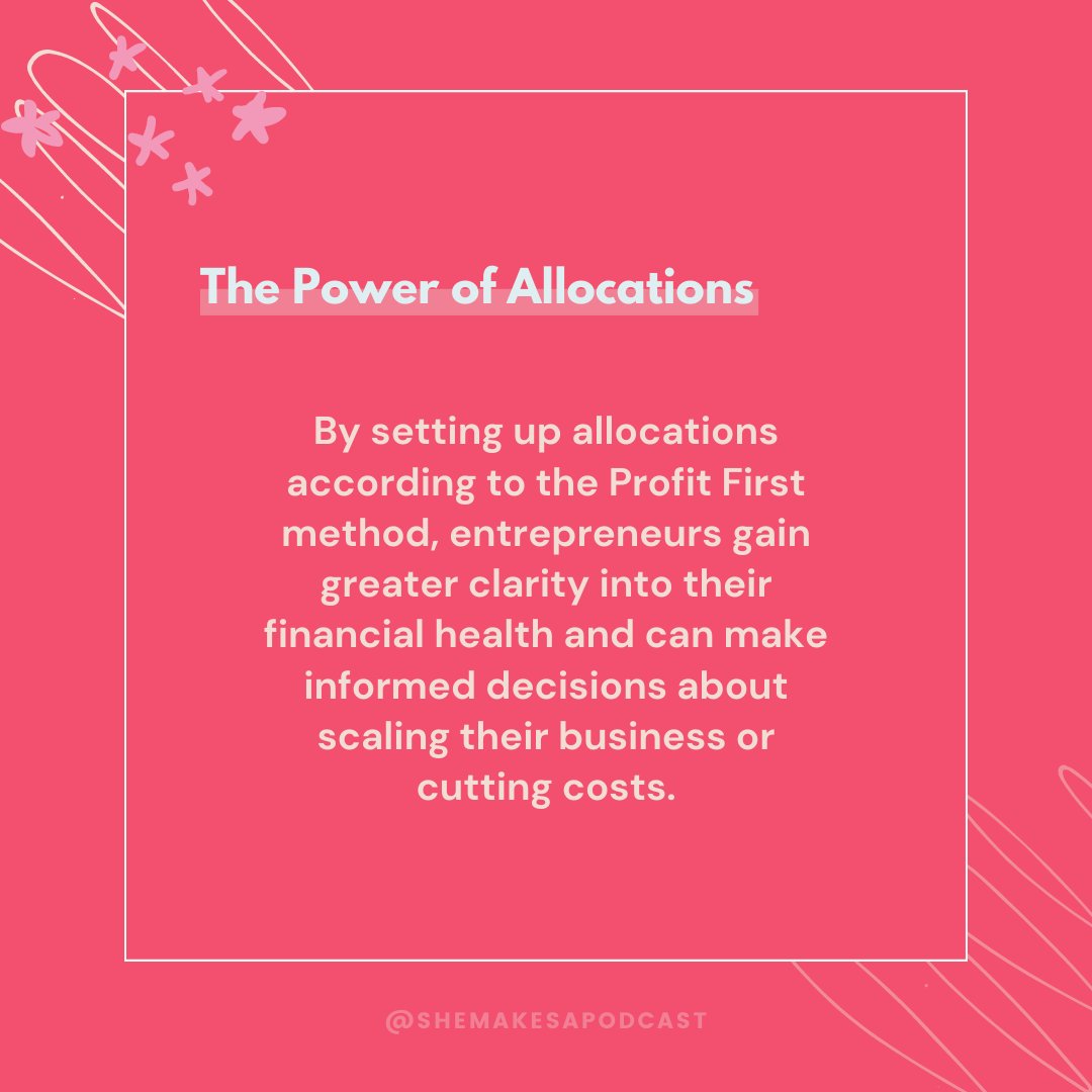 shemakes_pod's tweet photo. Try Profit First! This simple system helps you prioritize profit and owner's compensation, so you can take control of your money and achieve long-term success.  

👉Swipe left to learn more about Profit First.

#profitfirst #smallbusiness #femaleentrepreneurs https://t.co/9Ssvlo7vwS