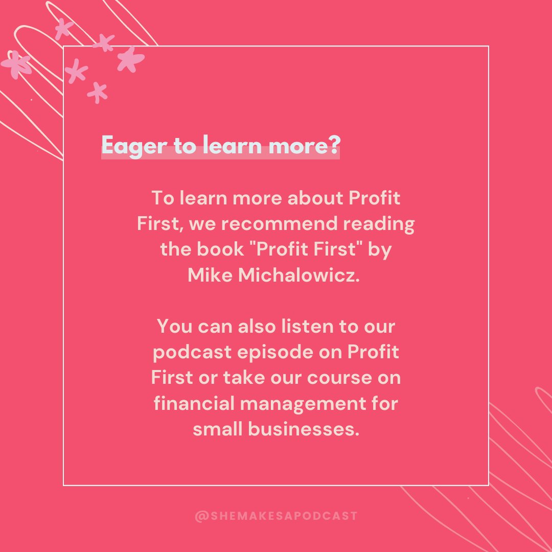 shemakes_pod's tweet photo. Try Profit First! This simple system helps you prioritize profit and owner's compensation, so you can take control of your money and achieve long-term success.  

👉Swipe left to learn more about Profit First.

#profitfirst #smallbusiness #femaleentrepreneurs https://t.co/9Ssvlo7vwS