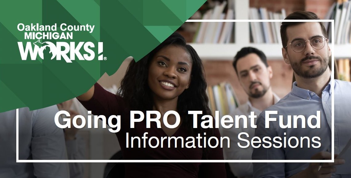 OaklandMIWorks's tweet image. Today at 9 a.m., meet with #OaklandCounty Michigan Works! staff looking to help you apply for #GoingPro Talent funds. Join our business services team to determine if you are eligible for @MichiganLEO training funds and how to apply. RSVP at bit.ly/3UYY4ZH💰