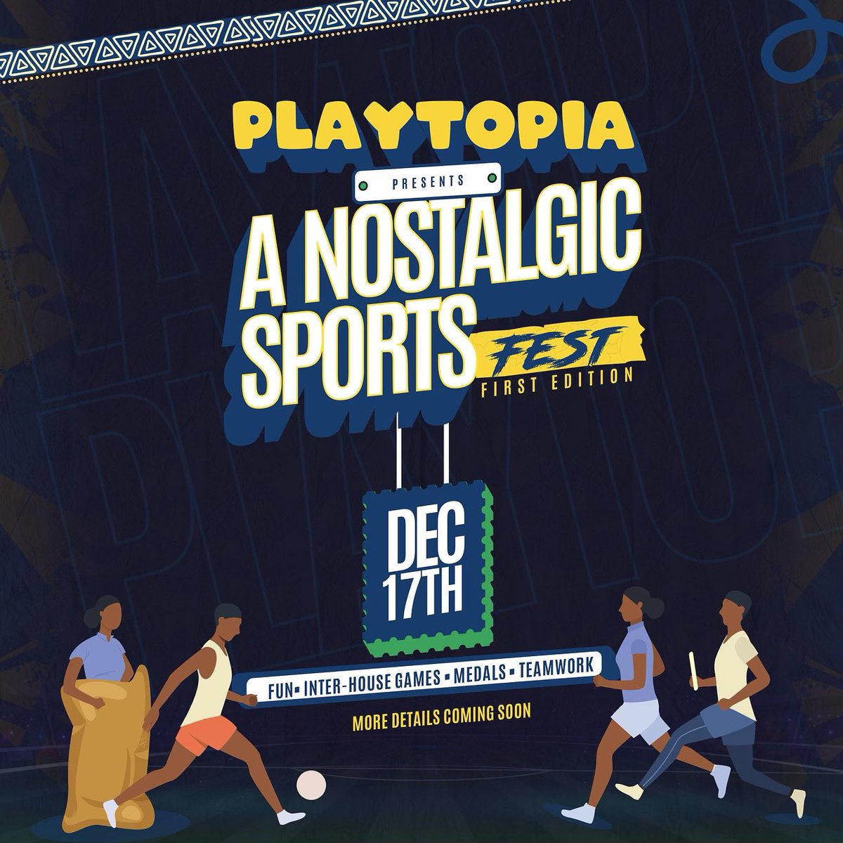 PlaytopiaNg's tweet photo. Something different and exciting is coming this December, watch this space ! ⏳🔥

#SportsDayCelebration #FitnessGoals #AppleEvent https://t.co/Fk1nNM6GSA