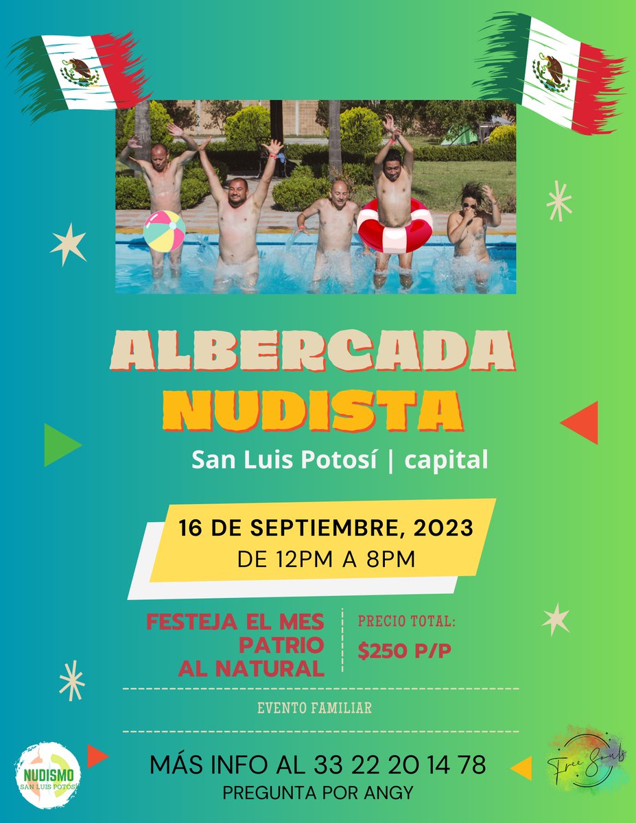 NudSlp's tweet photo. Estamos a unos días de nuestra albercada así que no lo pienses mucho y anímate a vivir esta experiencia libre de morbo y prejuicio.
Aparta tu lugar en el siguiente enlace: https://t.co/QLEWLDqmVJ

#nudismoSanLuisPotosí #NudismoSLP #NudismoMexico https://t.co/E2x0vUDcIm