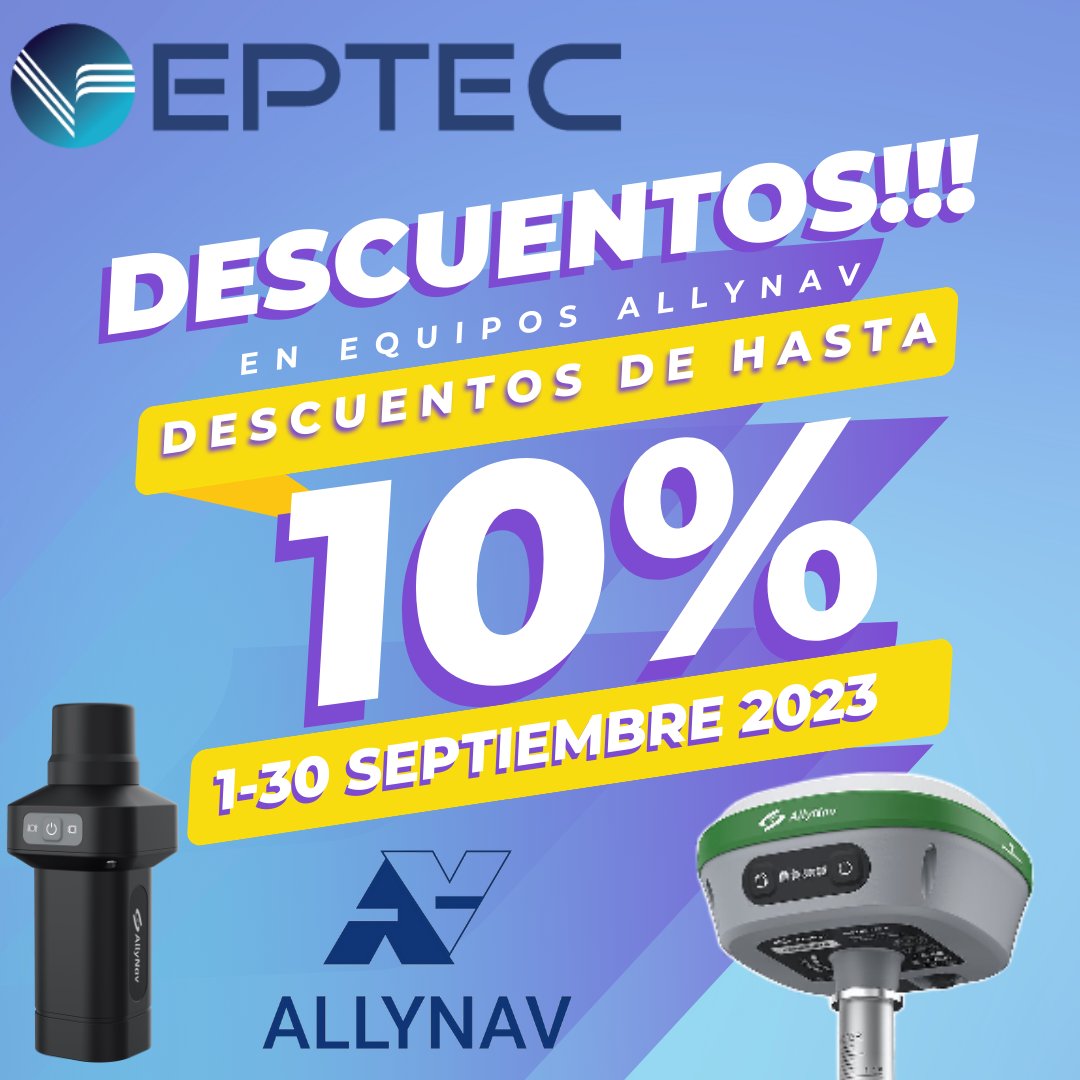 EPTEC_EC's tweet image. Aprovecha de nuestros descuentos en equipos topográficos GNSS! eptec.net/contacto
#topografos #AllyNav