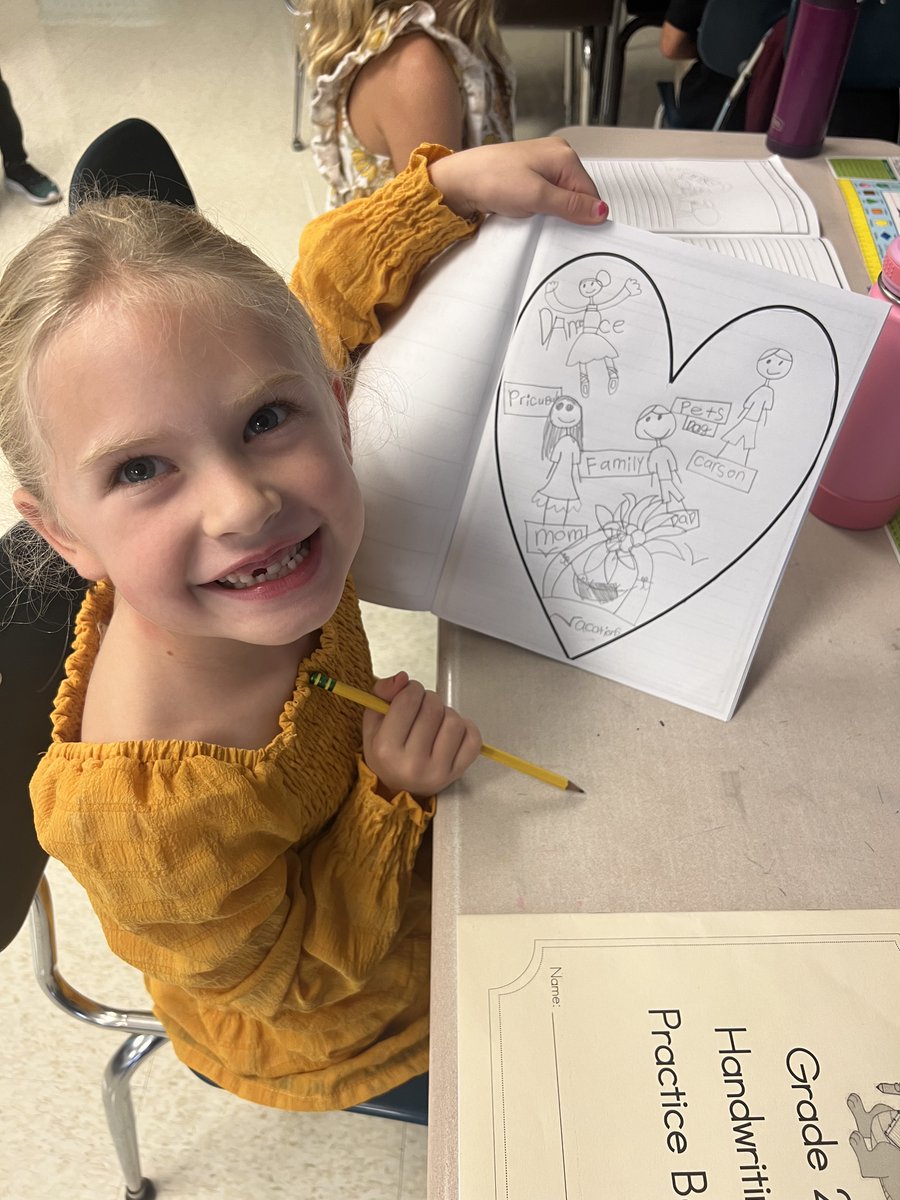 CBJamisonES's tweet photo. Students in Ms. Bartolacci's class took time to complete their Heart Maps in their writing journals. This smile tells you all you need to know about how great the classroom environment is in Ms. Bartolacci's room. https://t.co/7L5Pvd9jcW