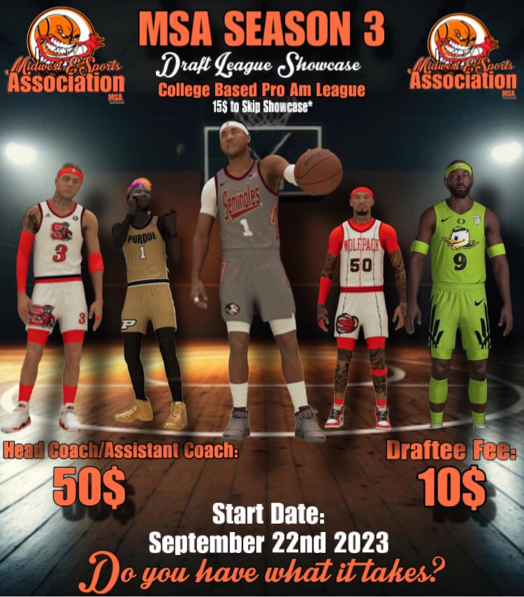 MSA2k's tweet photo. SEASON 3 IS ON THE WAY π€§ MSA SEPTEMBER 22ND THE SHOWCASE BEGINS ππΎππΎ SIGN UP NOW ITβLL BE WORTH IT
#2kproam #2K24 #NBA2K24 #ProamBasketball #MSA #Basketball #Season #Hoops https://t.co/9NFqCf6XCb