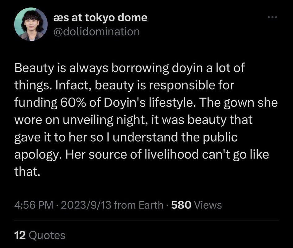 Folukemi20's tweet photo. No be una fault.

Naa @OfficialDoyin_ cause am
If una like talk say naa beauty buy her pants or naa beauty send her go school....una reach

Sebi naa she dey apologize rubbish,wat a nonsense act...
Shey won sepe ore fun eee ni
Mtchewww https://t.co/DBR8nPjT6M