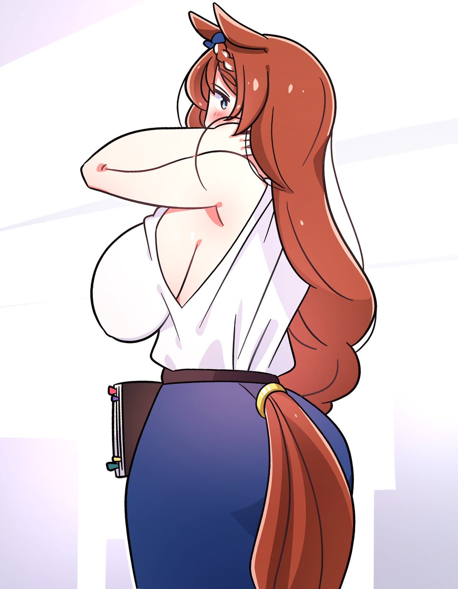 スーパークリーク(ウマ娘) 「職場の先輩「今日これから…お時間ありますか?」 」|怪人デベソのイラスト