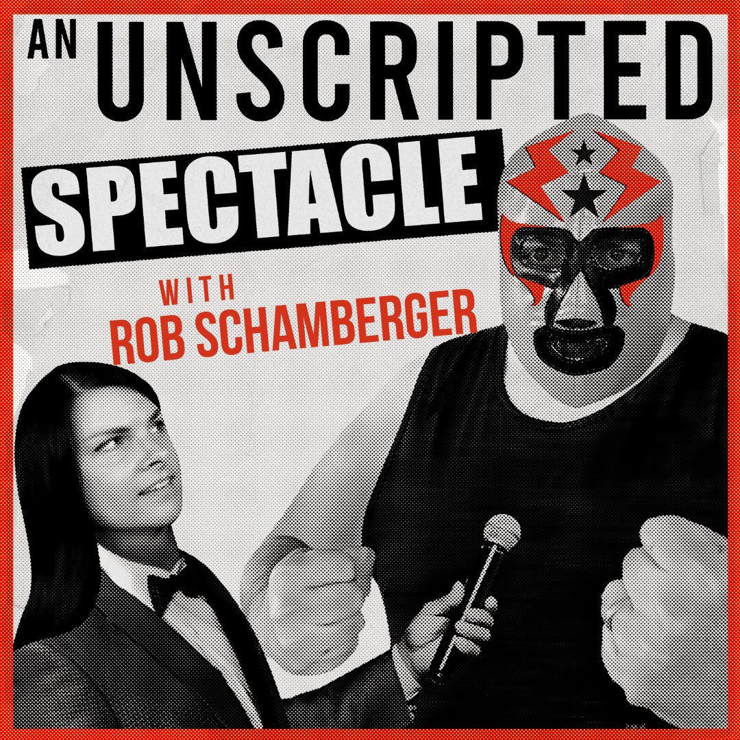 UnscriptedSpec's tweet image. Artist-in-residence for @WWE, @robschamberger joins us today to talk about his wildly beautiful images that convey the emotion of high-intensity, televised pro wrestling.

Brought to you as always by @KayfabeNews 

🎙️ anunscriptedspectacle.libsyn.com/rob-schamberger