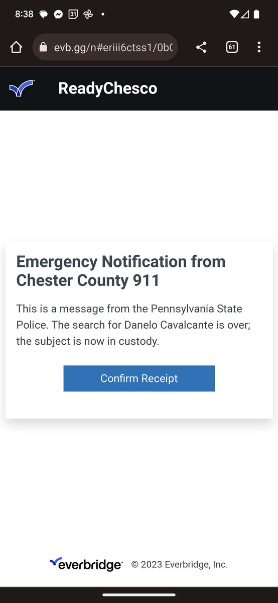 ryanderfler's tweet image. Just received on my cell in Chadds Ford.

#danelocavalante 
#debryan