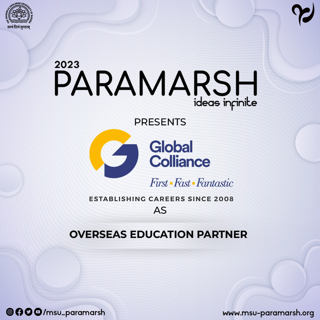 MSU_Paramarsh's tweet photo. Paramarsh heartily thanks,
Global Colliance : Overseas Education Partner
For being an integral part of Paramarsh.

#OverseasEducationPartner
#Paramarsh23
#IdeasInfinite https://t.co/BjMUpCo16l