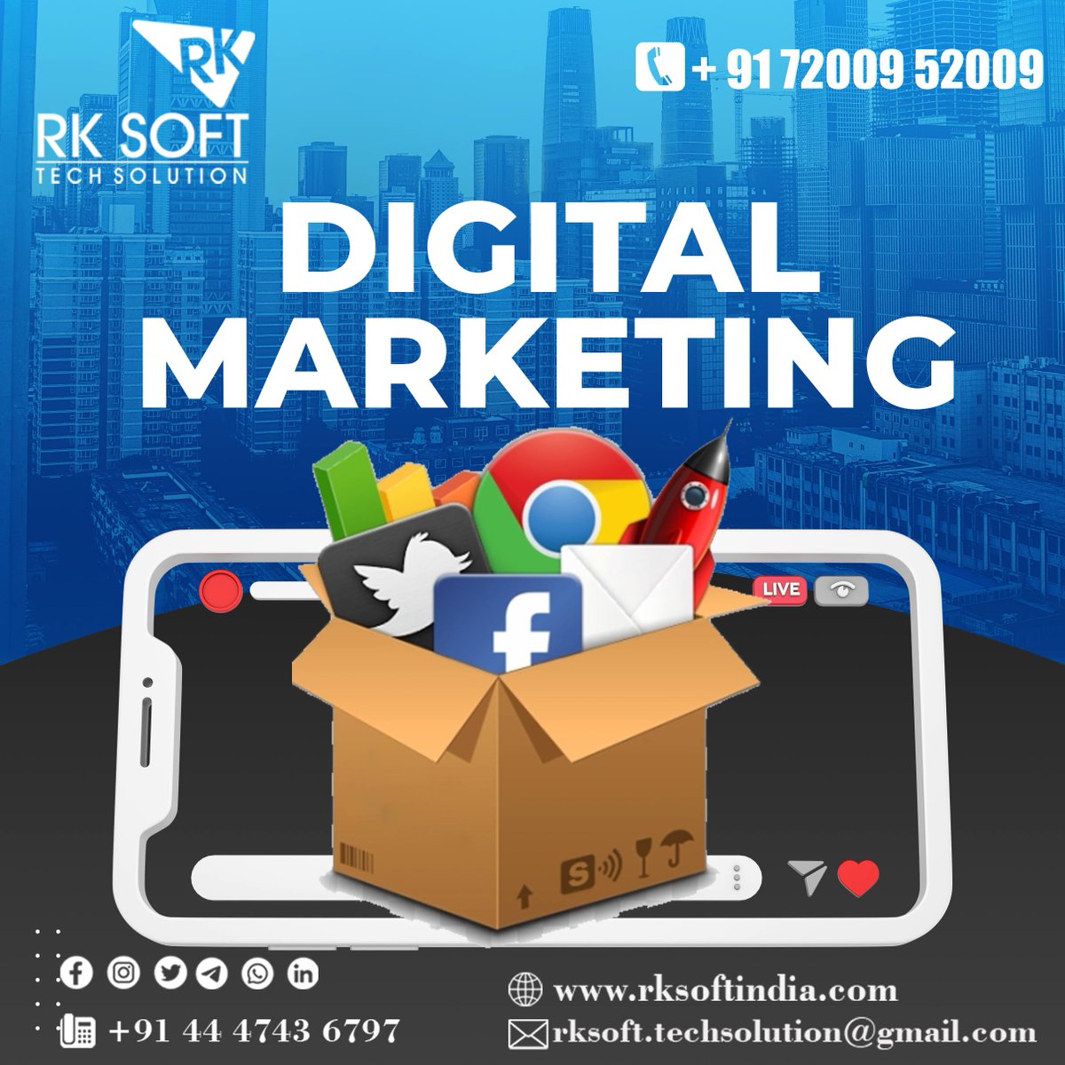 rksoftindia's tweet photo. Website Builder in  Chennai RK Soft Tech.

WHAT WE DO IN DIGITAL MARKETING:
💨Innovative Designs Branding to lead
💨SEO Strategies Category Growth
💨Designs Theories Branding to lead

𝐂𝐚𝐥𝐥
📞 72009 52009

#crm #broucheredesign #sale #mobileapp #digitalmarketing #websitedesign https://t.co/2mjXFyfJVa