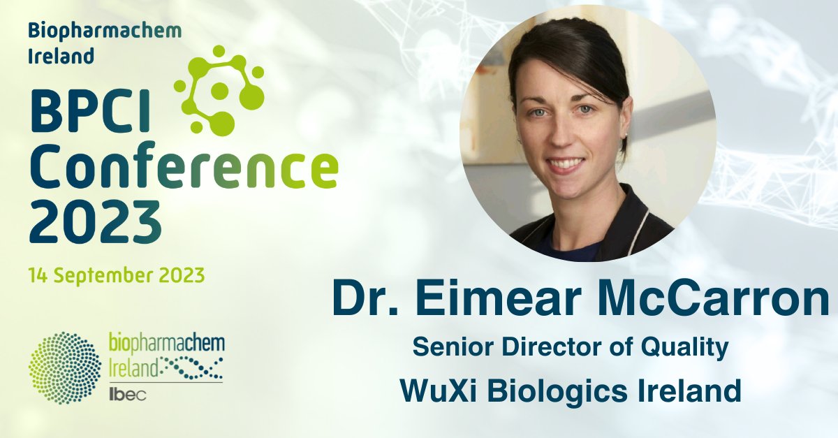 We are delighted to have Dr. Eimear McCarron, Senior Director Quality, WuXi Biologics joining us at the BPCI conference tomorrow. Eimear and other industry experts will discuss the unprecedented pace of innovation taking place in CDMO’s, Services and GBS ibec.ie/connect-and-le…