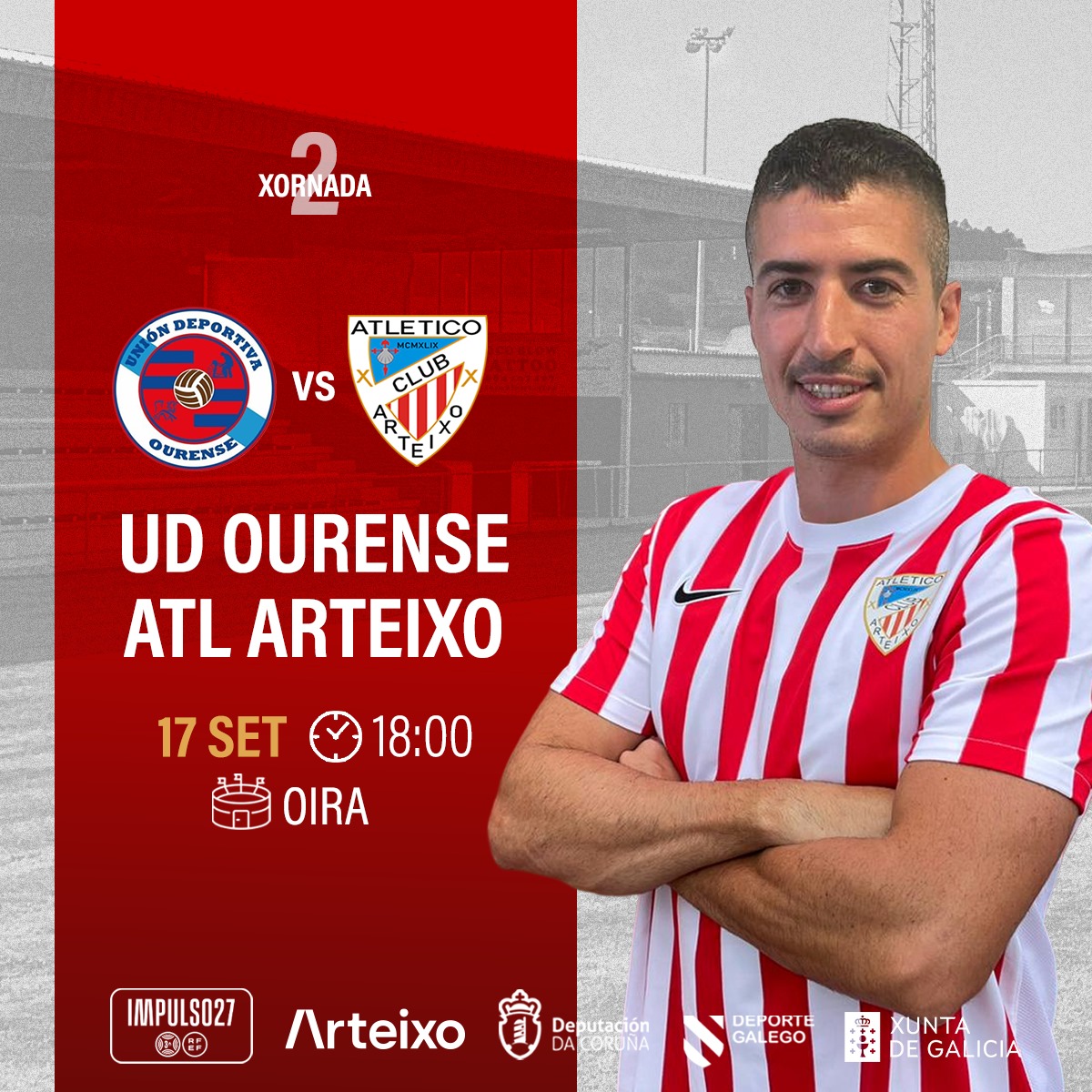 AtlArteixo's tweet photo. 🔥 Partidazo nesta primeira saída da temporada! 🔥

⚽ @UDOurense2014
🗓 Domingo 17 setembro
⏰ 18:00H
🏟 Oira

#ForzaArteixo #OurenseArteixo #Arteixo2324 #Arteixo3RFEF https://t.co/C5ZUVB3hhr