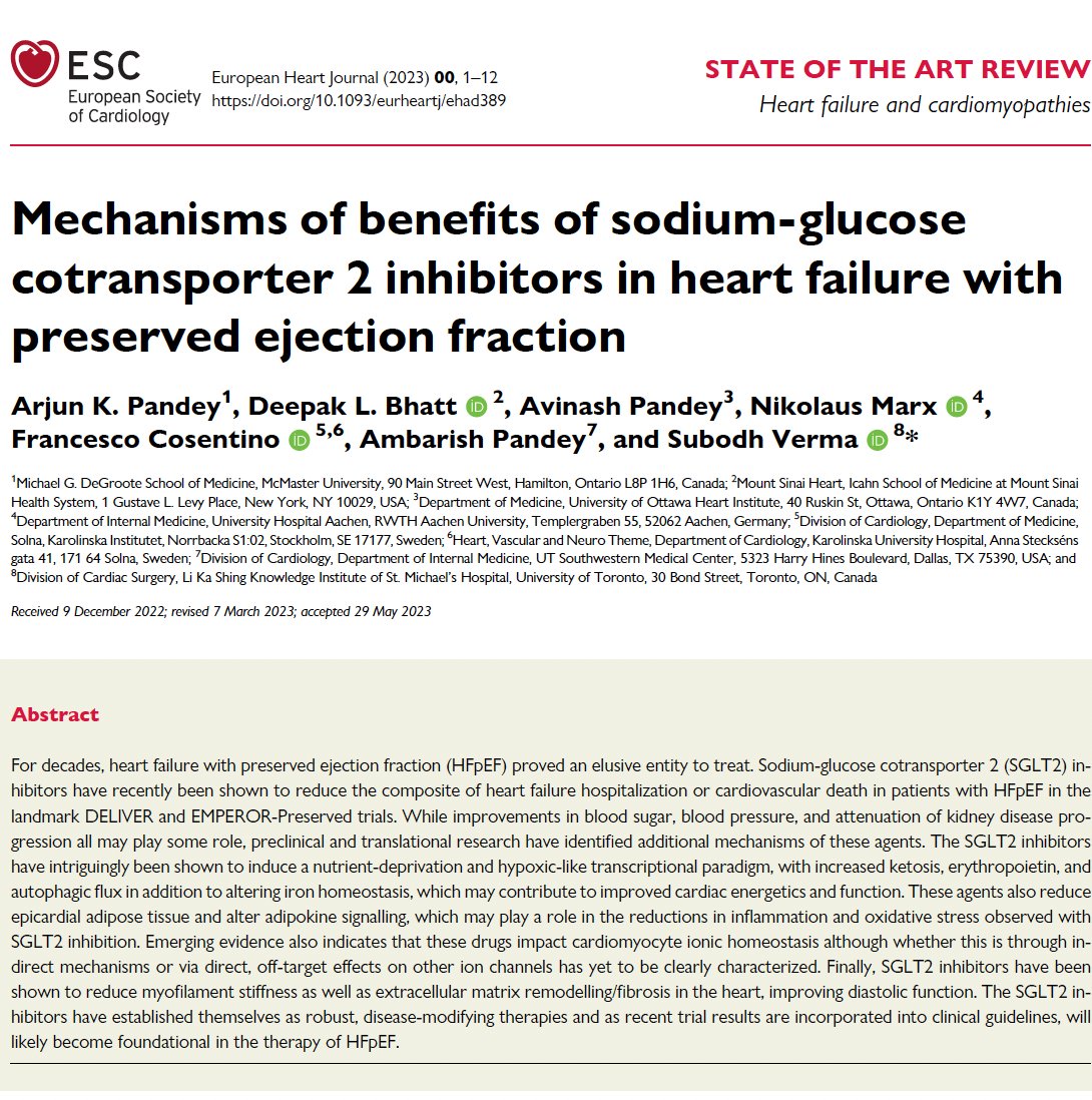 MondaEmanuele's tweet photo. Mechanisms of benefits of sodium-glucose cotransporter 2 inhibitors in heart failure with preserved ejection fraction

@ESC_Journals @escardio 

https://t.co/6iOlb0eqSF https://t.co/HgZBfYXbJb