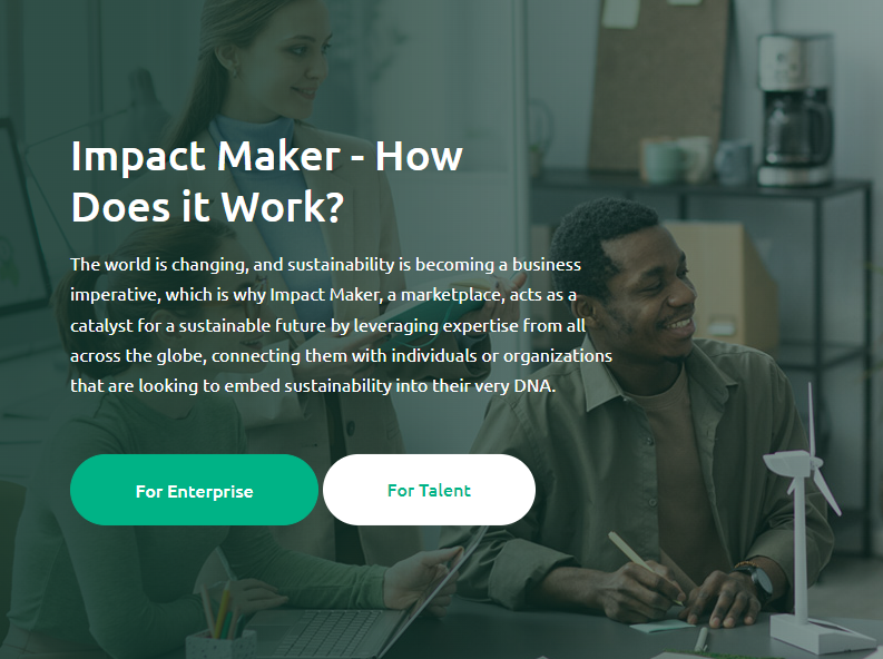 ImpactMaker_'s tweet photo. Discover how Impact Maker platform works to connect clients with the world's top sustainability talents!
 https://t.co/kQsF8c83Em
#ImpactMaker #sustainabilityMarketplace #JoinImpactMaker #sustainability https://t.co/qqBxMVSfei