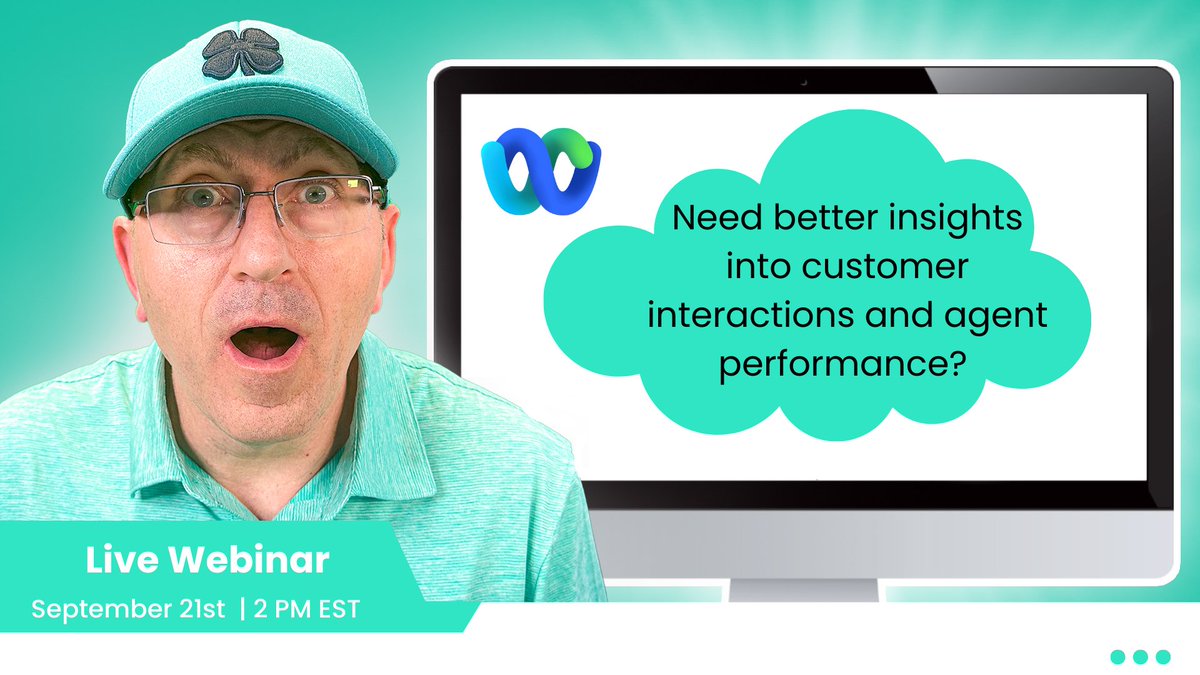 Do you need better insights into customer interactions and agent performance? Find out how and join our Contact Center webinar on thursday Sept 21st at 2:00 PM ET  #cisco #Bullfrogsolutions #webexcontactcentet
oal.lu/RJoOA